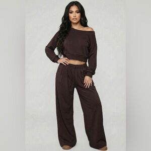 Women's Off-Shoulder Brown Jumpsuit
